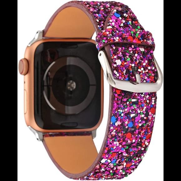 Luxury Sparkle Leather Bling Band Compatible for iWatch 38mm 40mm - Picture 5 of 5